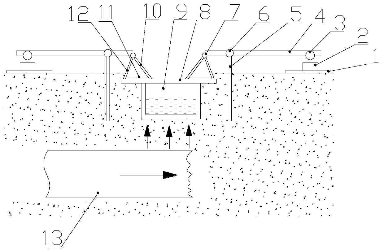 Protective device and protective method for ditch pass-through of shield tunneling machine in ultra-shallow earth covering region