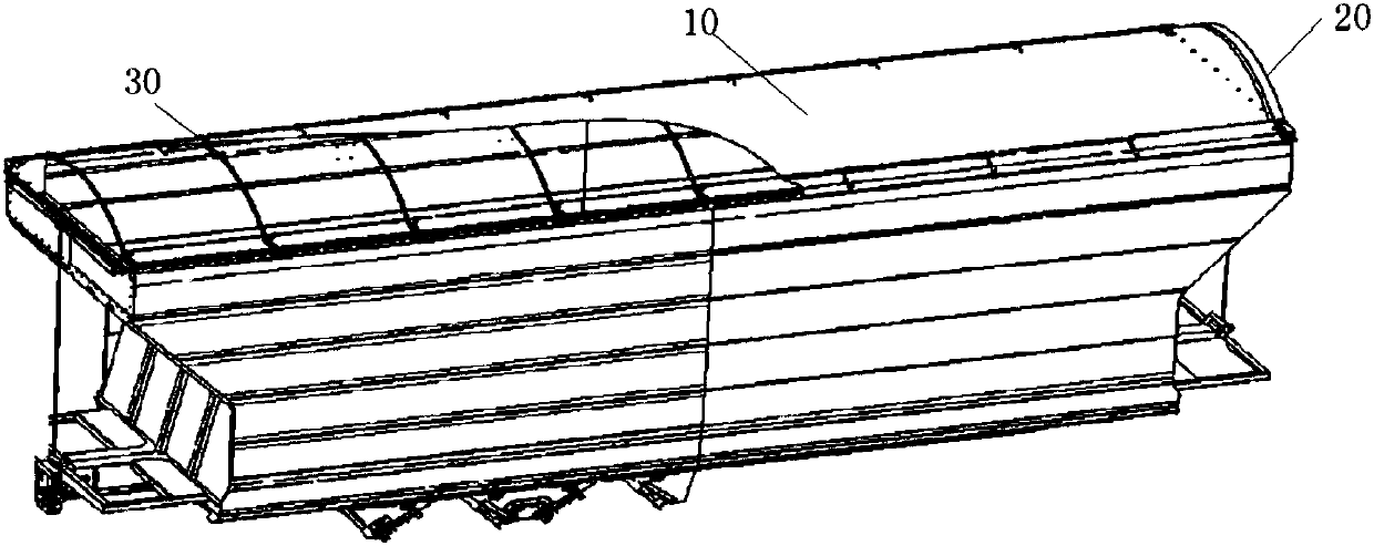 Goods truck and movable top cover device of goods truck