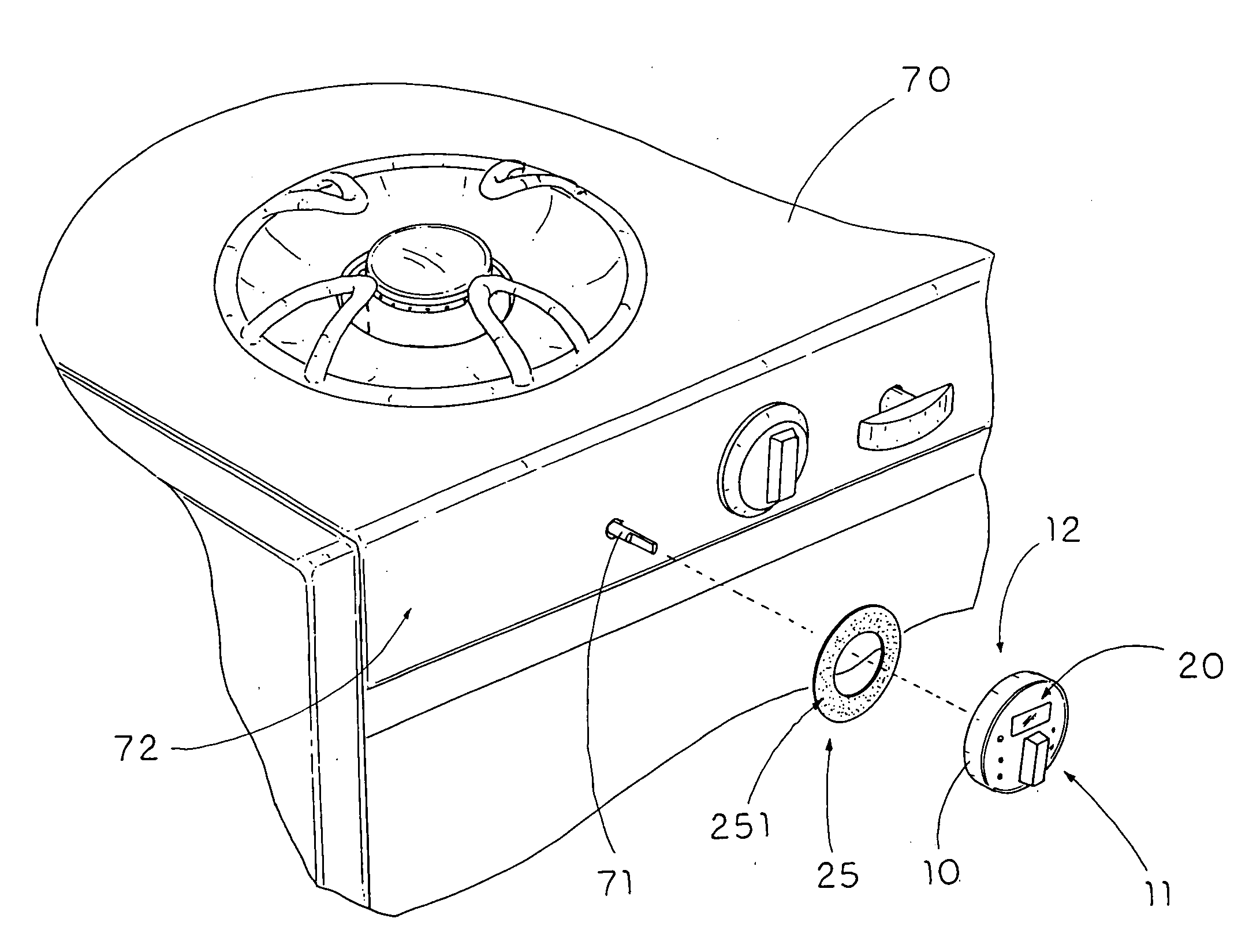 Time knob for gas and electric heater