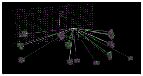 Digital camera projection center position precision calibration method based on photogrammetric technology