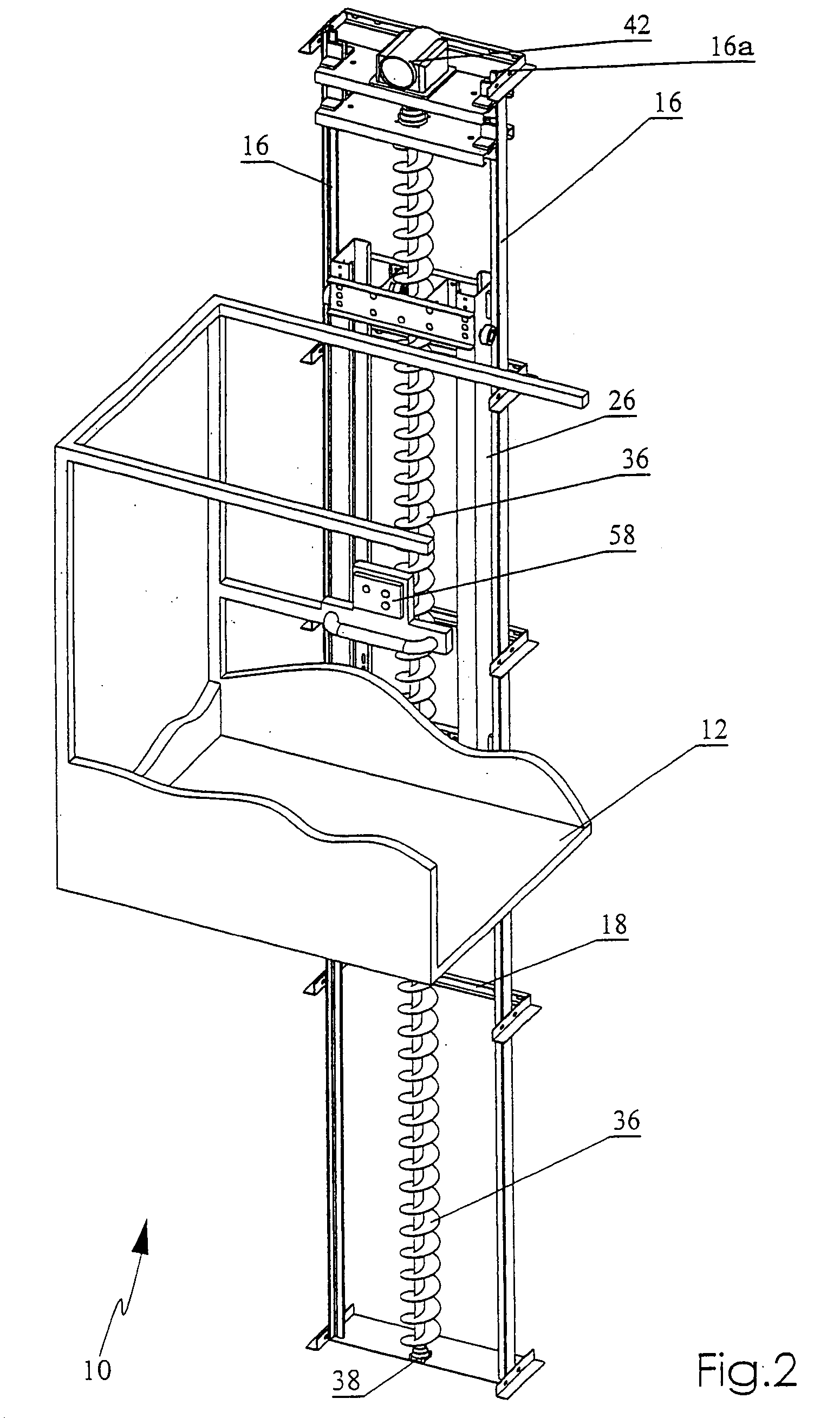 Helical screw lift system for an elevator