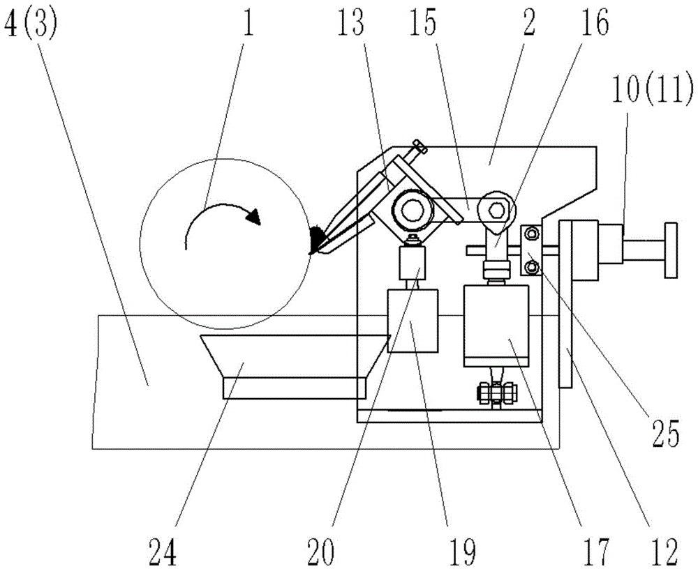 A scraper device for a gravure printing machine