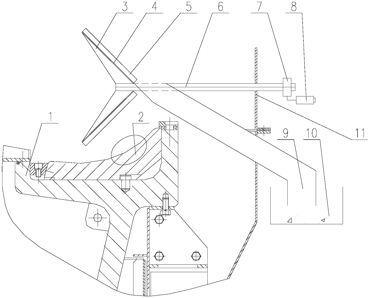 Iron removing device inside vertical mill