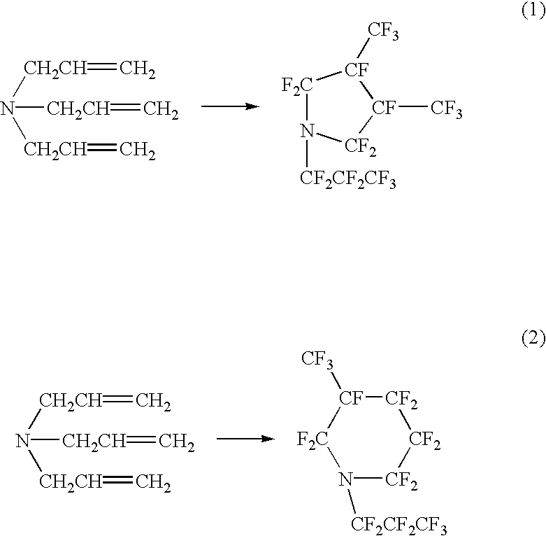 Perfluorocyclicamine, constant boiling composition and process for producing the same