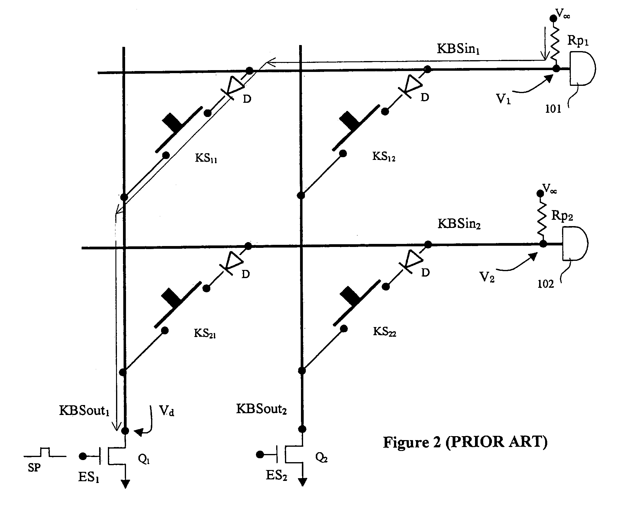 A/D converter with comparators and low-power detection mode for resistive matrix keyboards