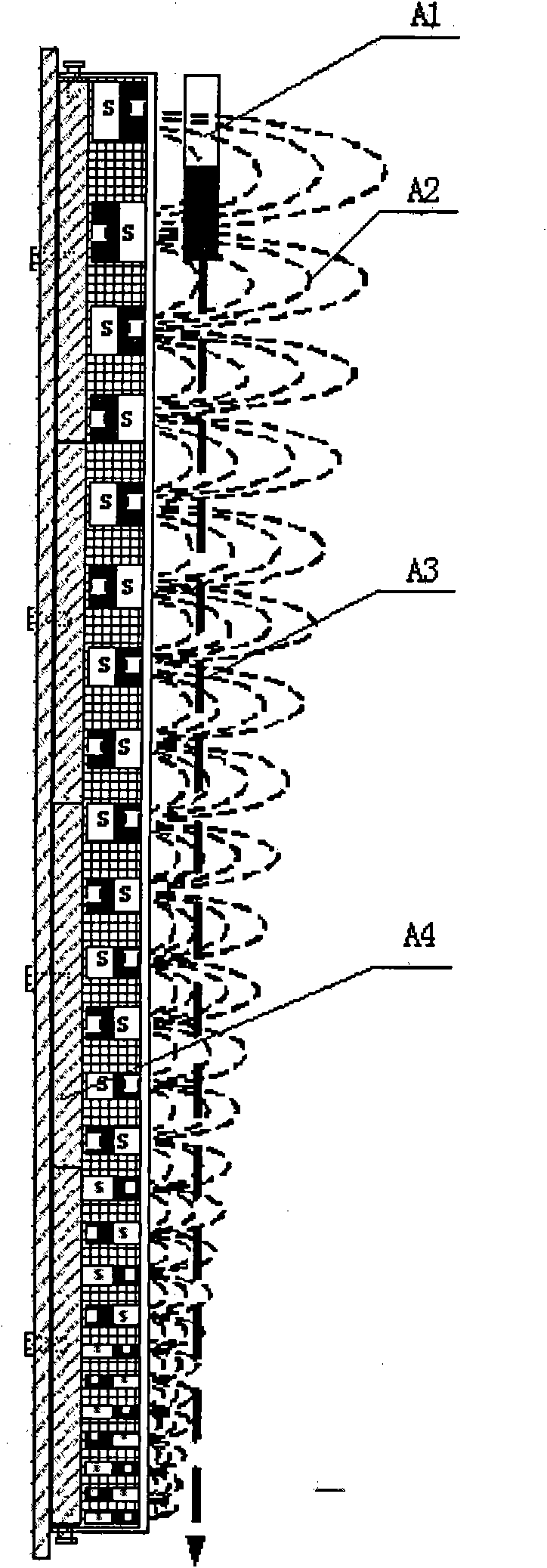 Magnetic density order descending array demagnetizing plate