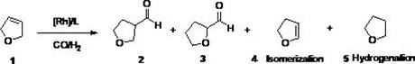 Application of organic amine additive in synthesis of fluorescent dye intermediate through olefin hydroformylation reaction