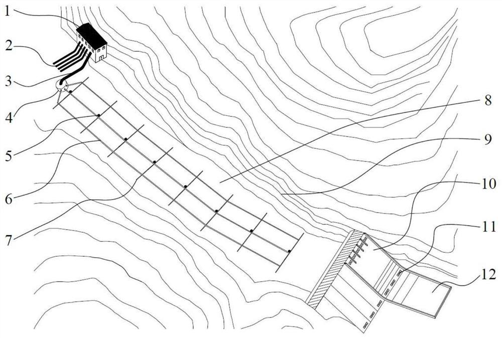 Reservoir desilting method and device using fixing jet flow