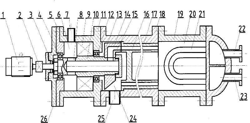 Mixed containing cavity heat dissipation gas wave refrigerating machine