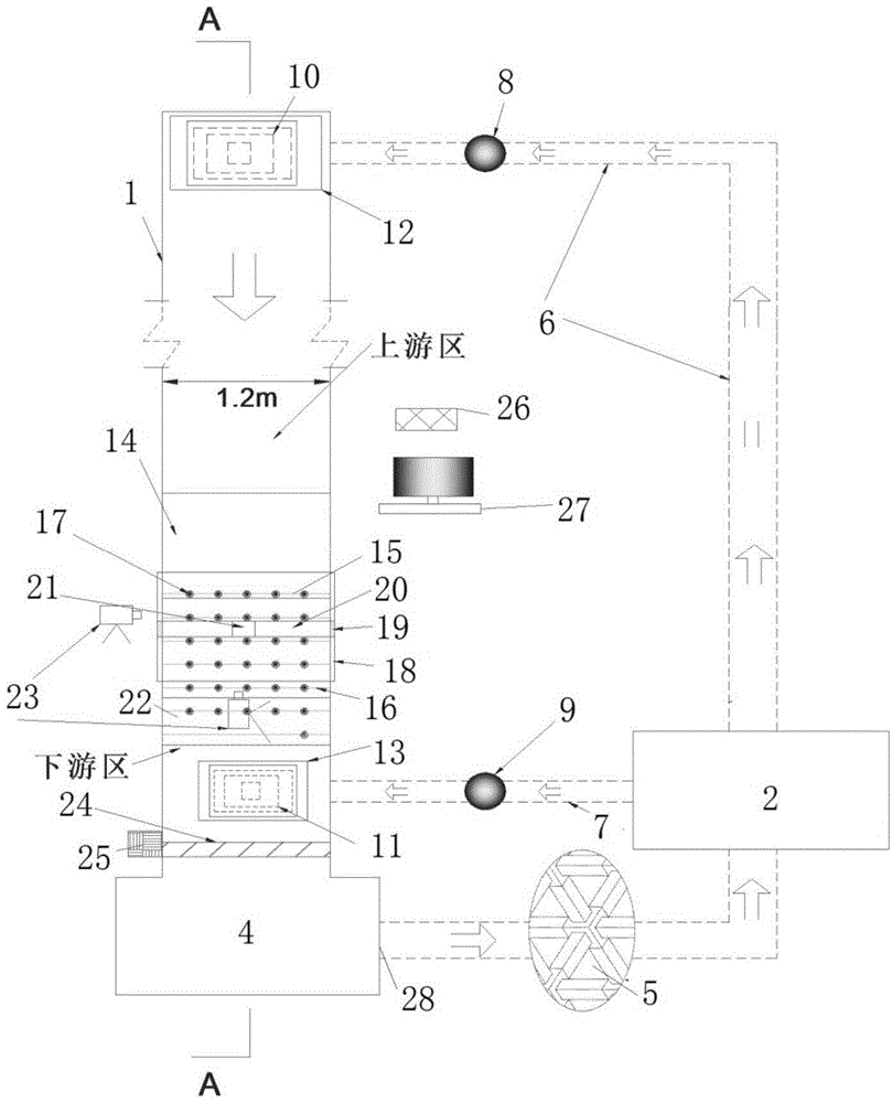 Rockfill scouring simulation experiment device and experimental data acquisition method