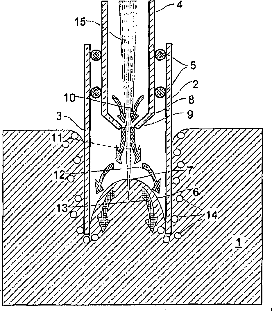 Method for analyzing liquid metal and device for use in this method