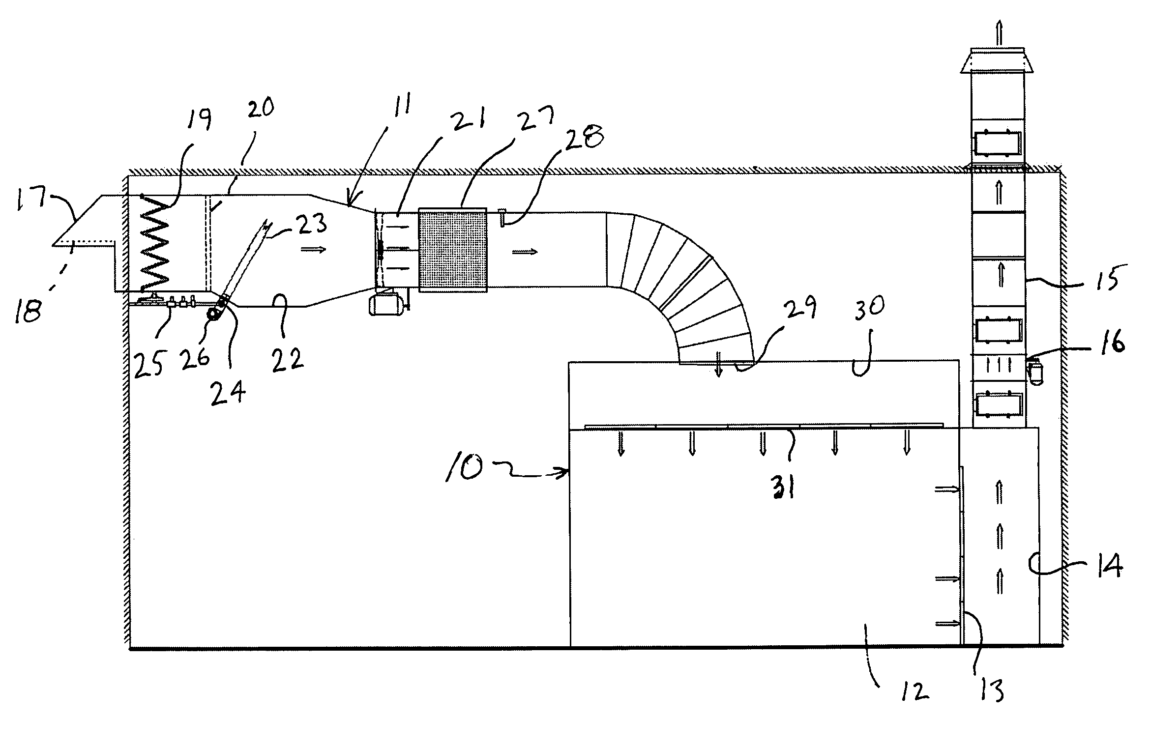 Heated replacement air system for commercial applications