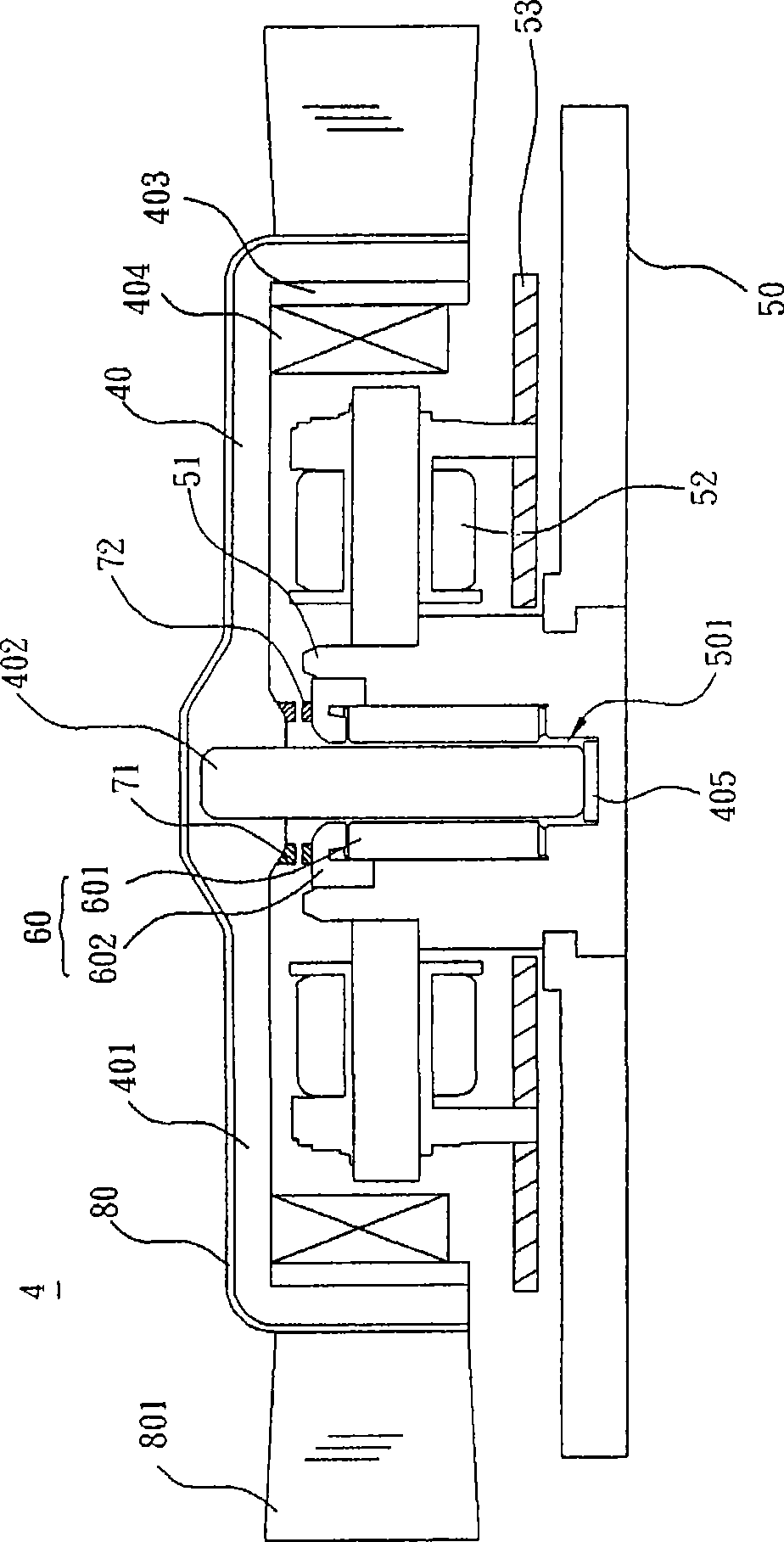 Electric machine and baring structure thereof