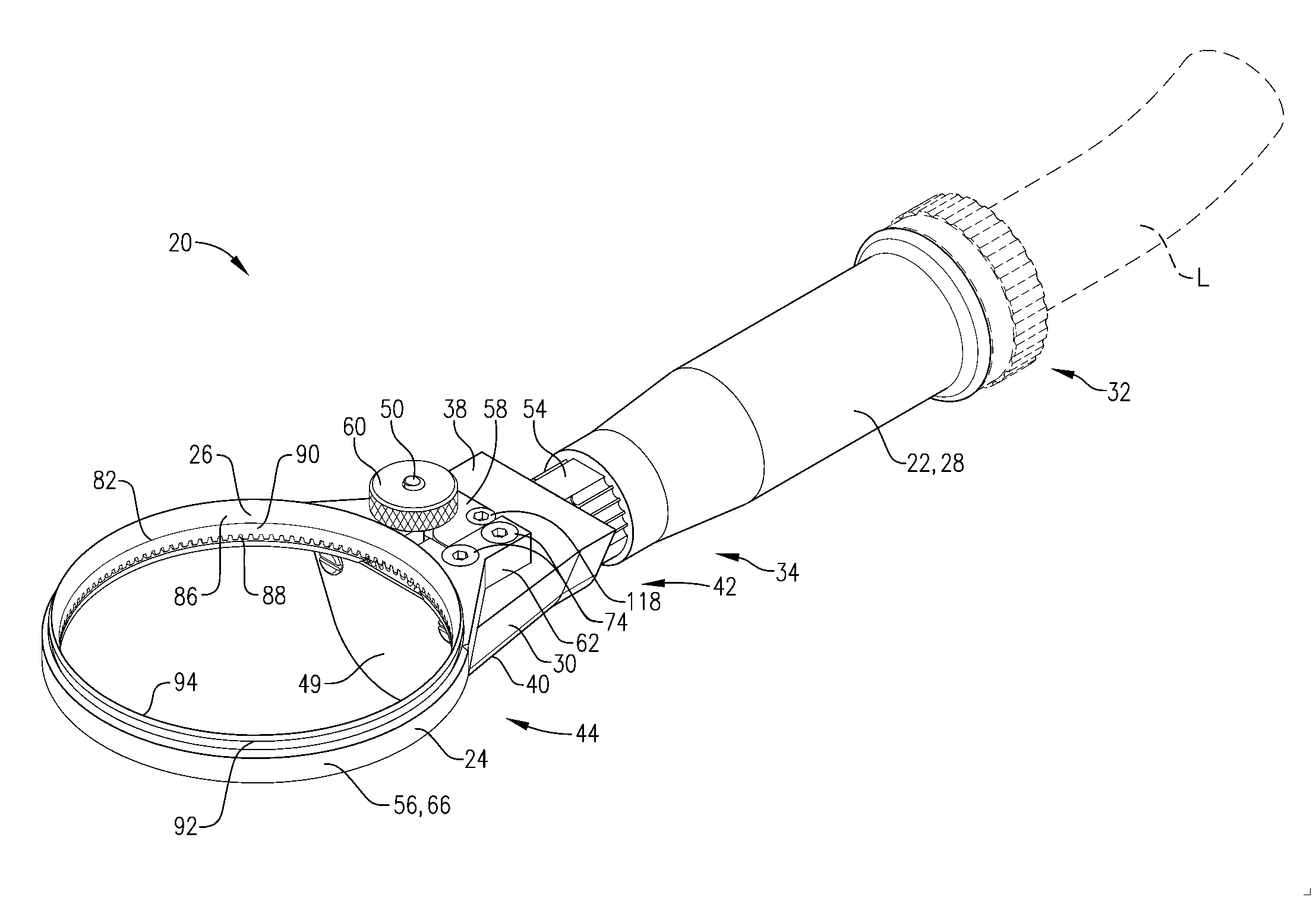 Rotary knife with mechanism for controlling blade housing