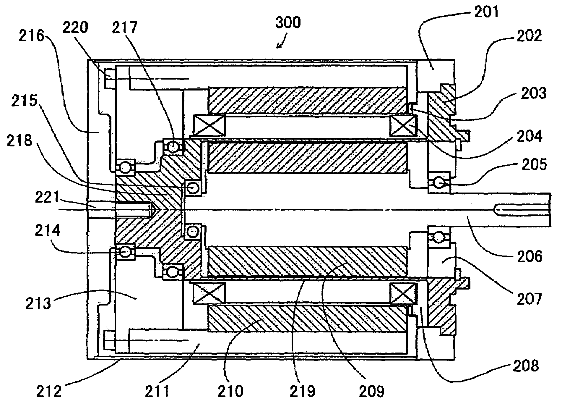 Coreless and brushless direct-current motor, Gifford McMahon (GM) cryogenic cooler, pulse tube cryogenic cooler, cryopump, Magnetic Resonance Imaging (MRI) apparatus, Superconducting Magnet (SCM) apparatus, Nuclear Magnetic Resonance (NMR) apparatus, and cryogenic cooler for cooling semiconductor