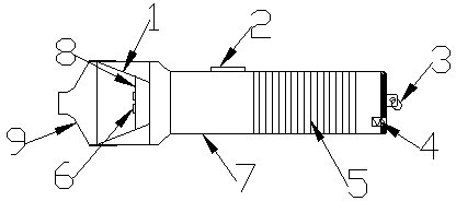 Enhanced highlight LED (light-emitting diode) flashlight capable of detecting high-power concentrator cell