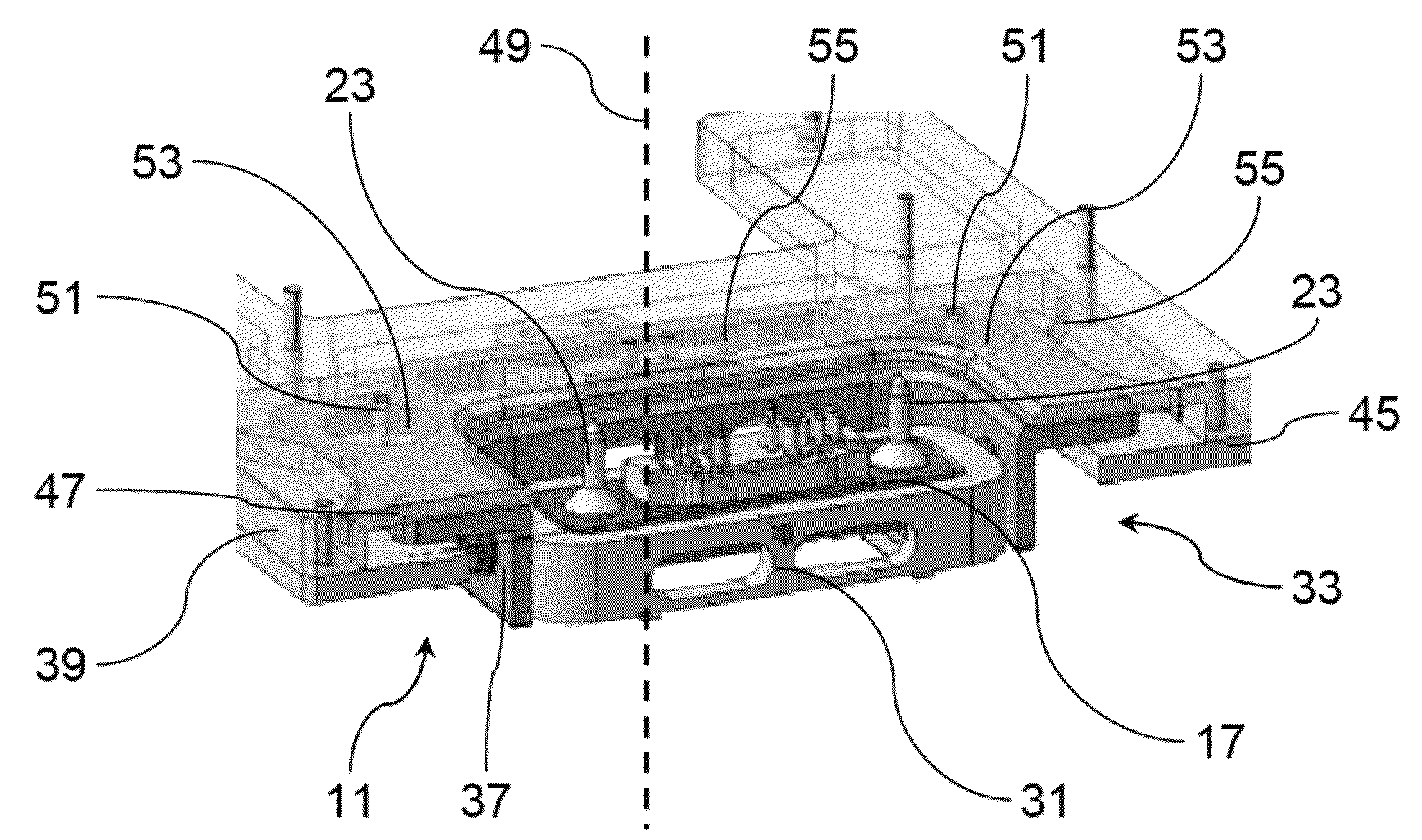 Self-aligning connector for data and/or power transmission