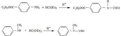 Preparation method of N,(4-ethyoxyl carbonyl phenyl)-N'-methyl-N'-phenyl formamidine