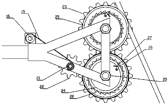 A device with the function of converting the speed direction of the steel wire rope of the friction hoist