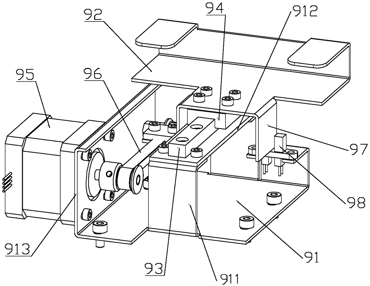 Test-tube rack positioning and conveying device of medical biochemical detector