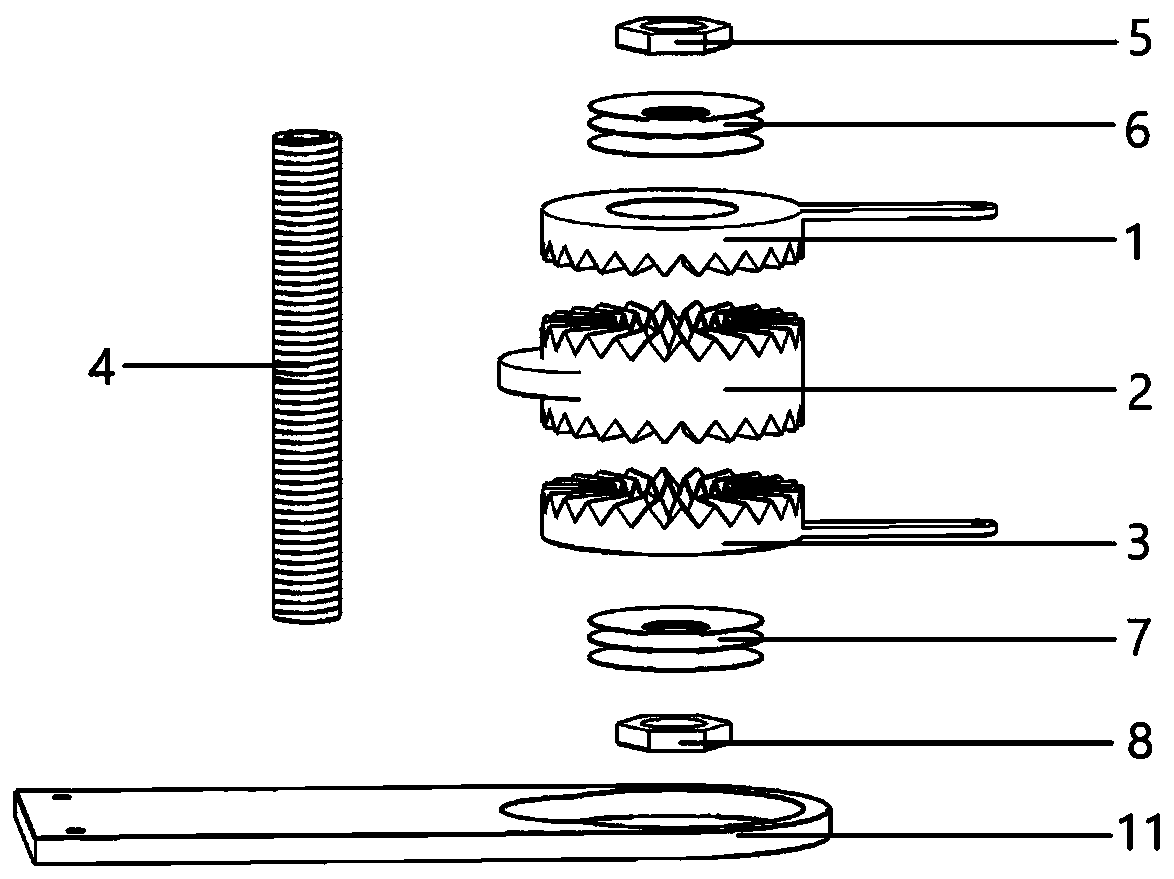 Disc-shaped dentate self-resetting device and application thereof