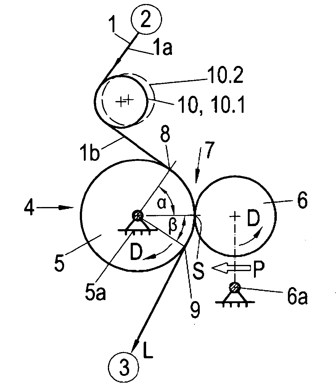 Device for treating a running paper, cardboard or other fiber material web