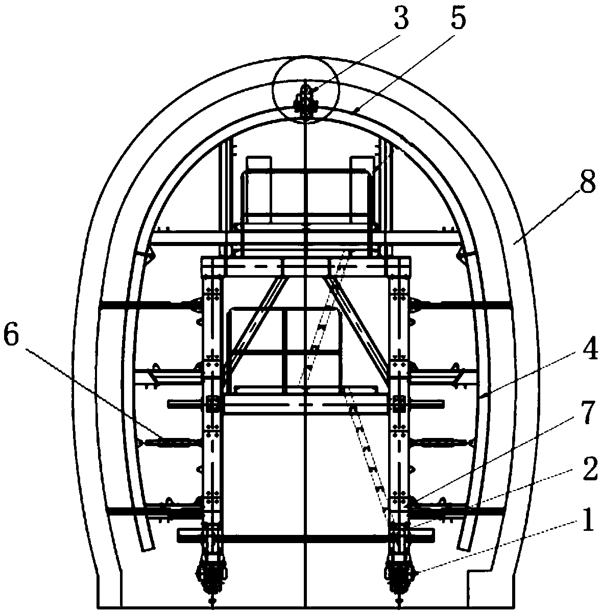 Rapid tunnel lining concrete dismounting method