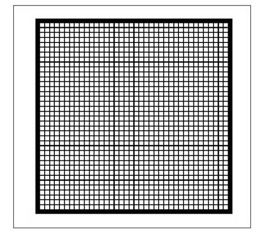 Locating method of central precise grid of vacuum laser facula