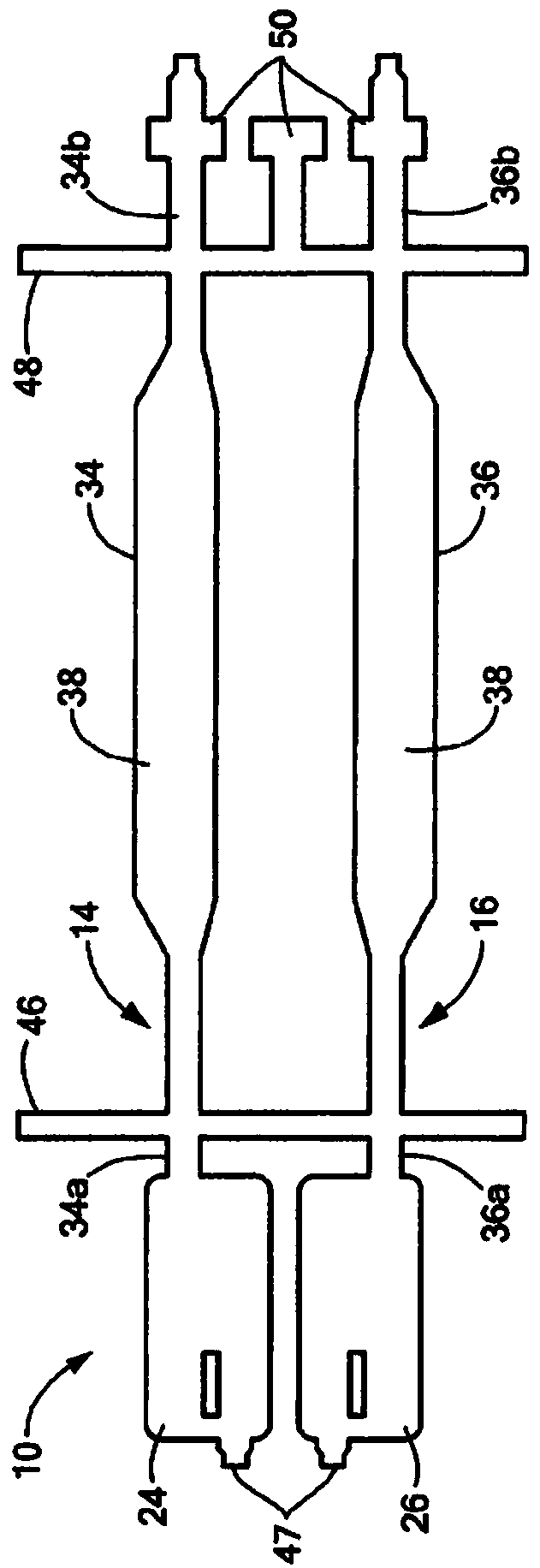 Integrated circuit package having a split lead frame