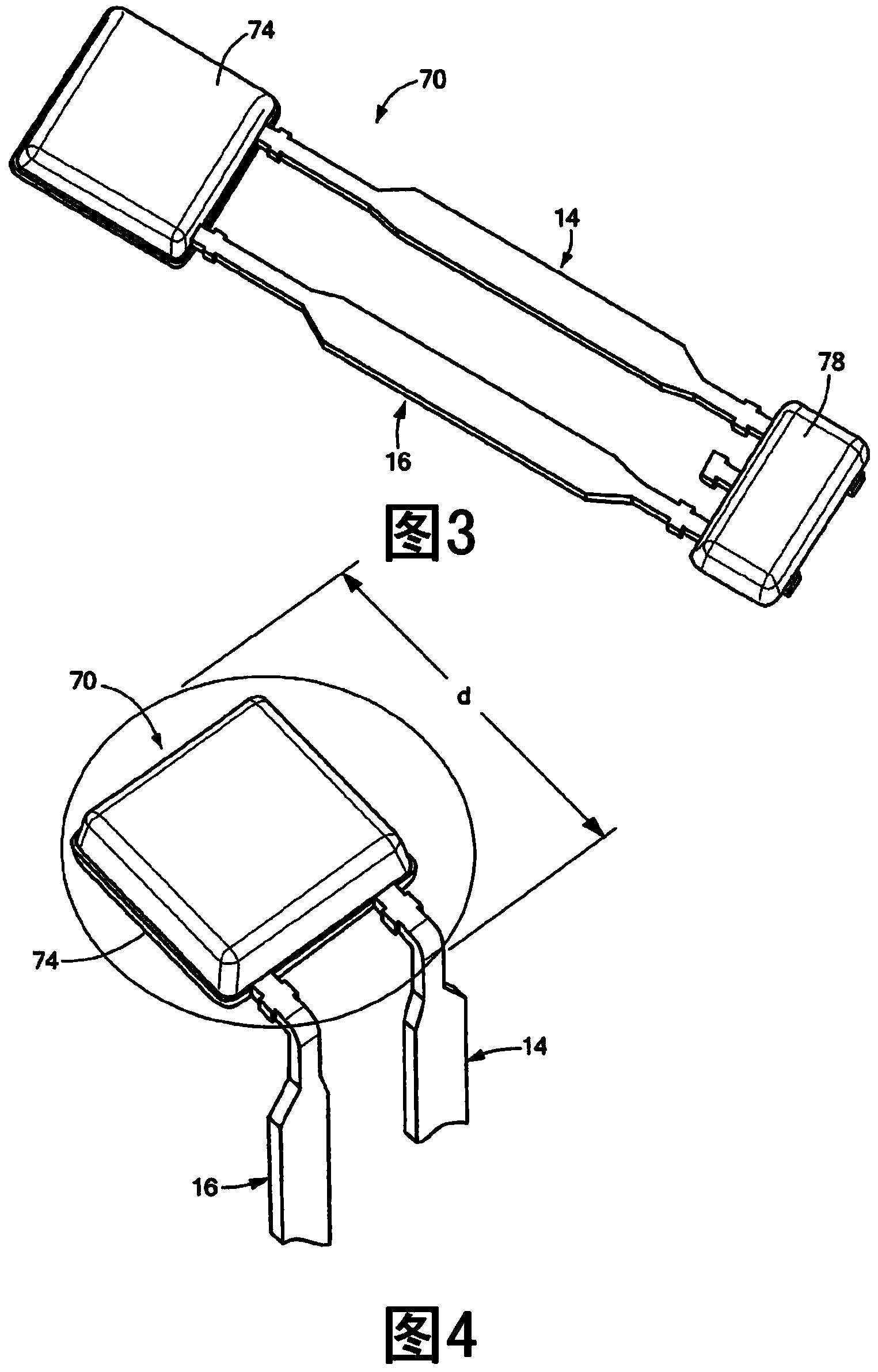 Integrated circuit package having a split lead frame