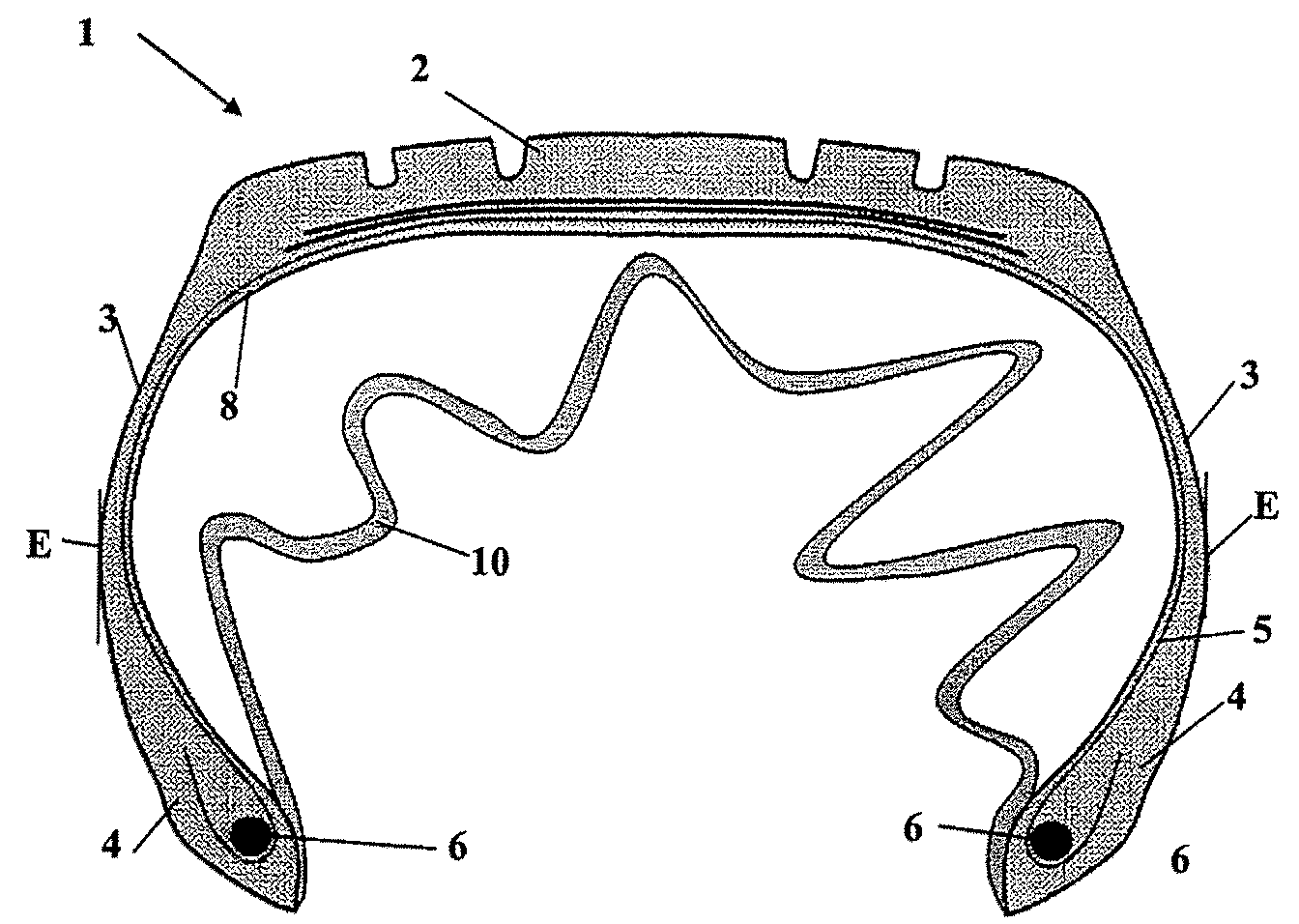 Tire with a cellular layer