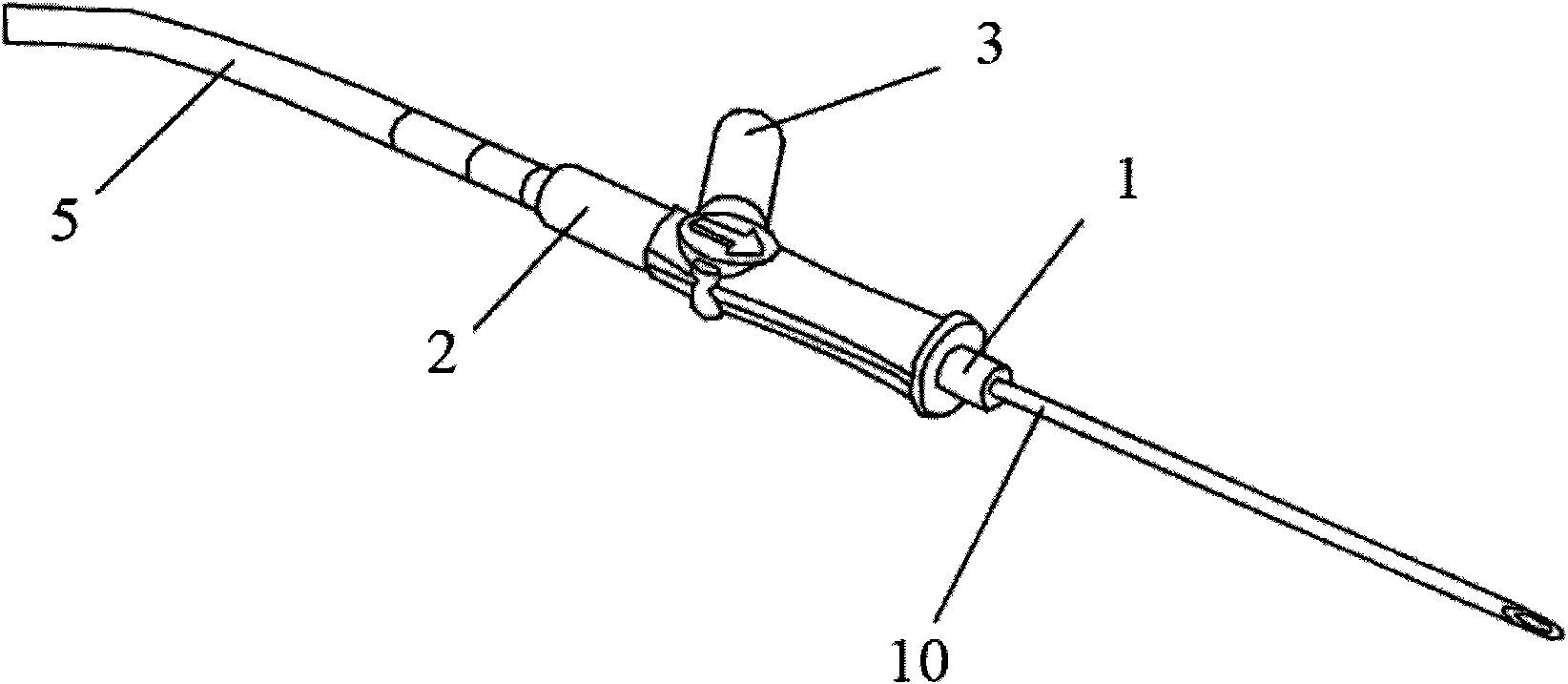 Divided manifold tee joint for germfree ovum aspiration needle