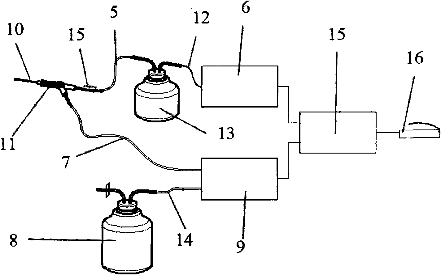 Divided manifold tee joint for germfree ovum aspiration needle