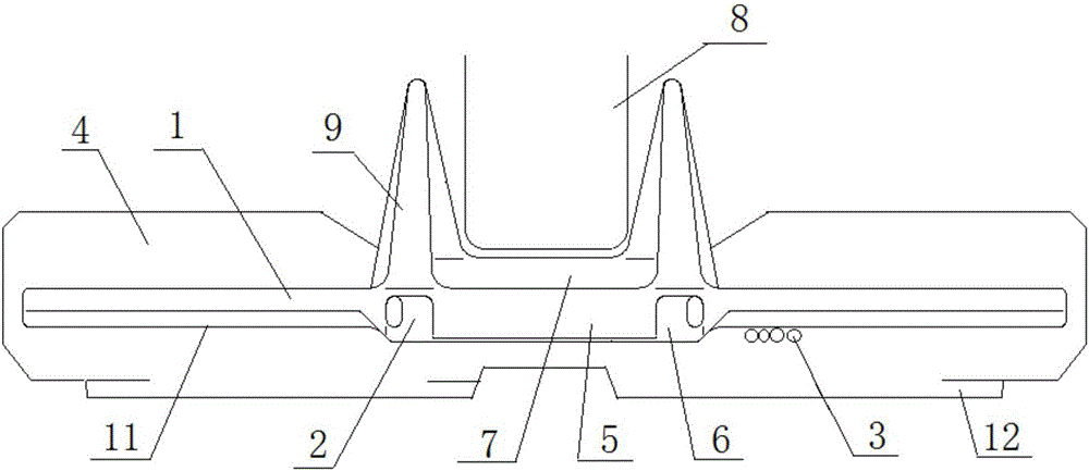 Cambered surface type rubber belt track iron tooth assembly with limit structure