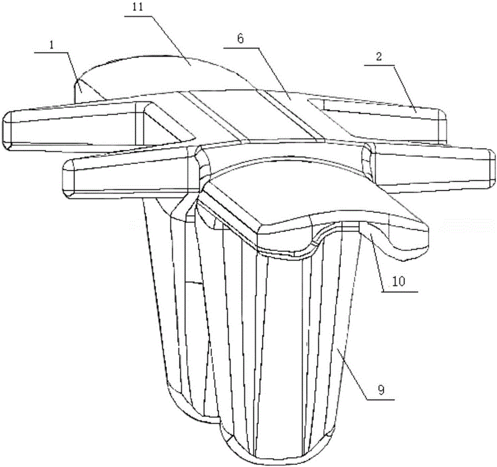 Cambered surface type rubber belt track iron tooth assembly with limit structure