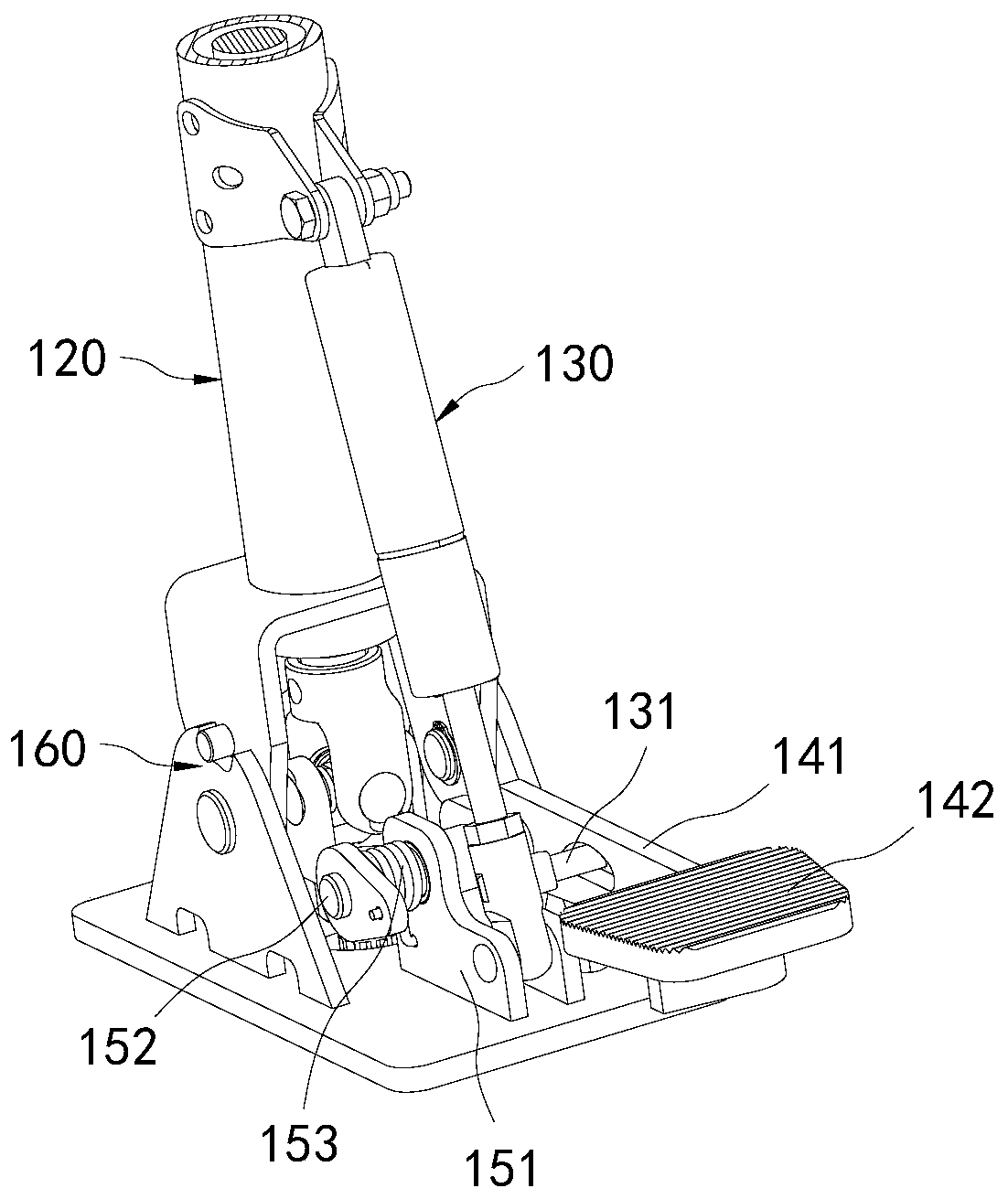 Steering column inclination angle adjusting mechanism and steering device