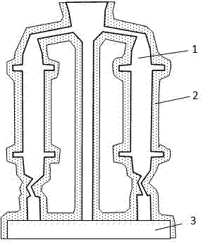 Mold case for producing high-temperature alloy single crystal blades