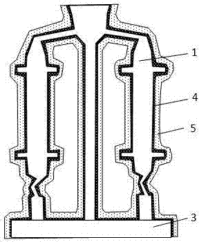 Mold case for producing high-temperature alloy single crystal blades