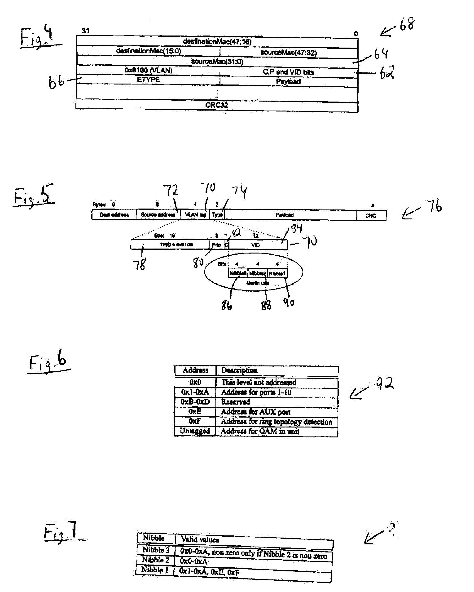 Method of sending a packet through a node