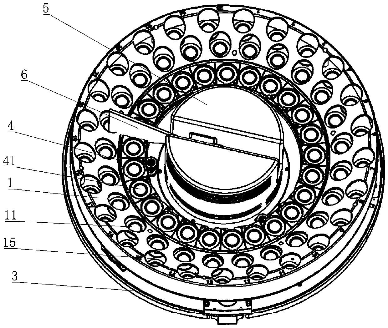 Uniform Mixing device for reagent tray magnetic beads as well as use method