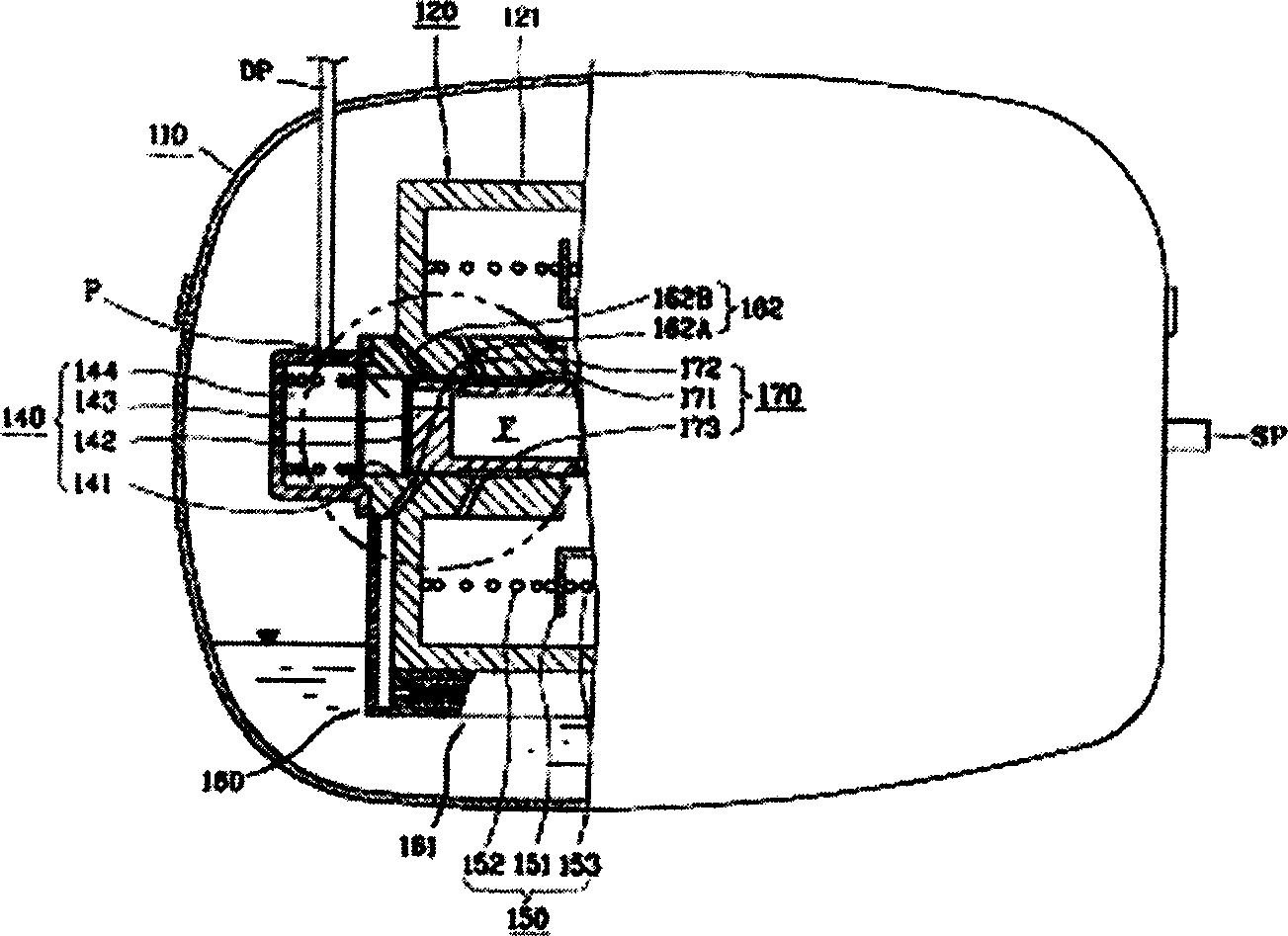 Noise reducing device for reciprocating compressor