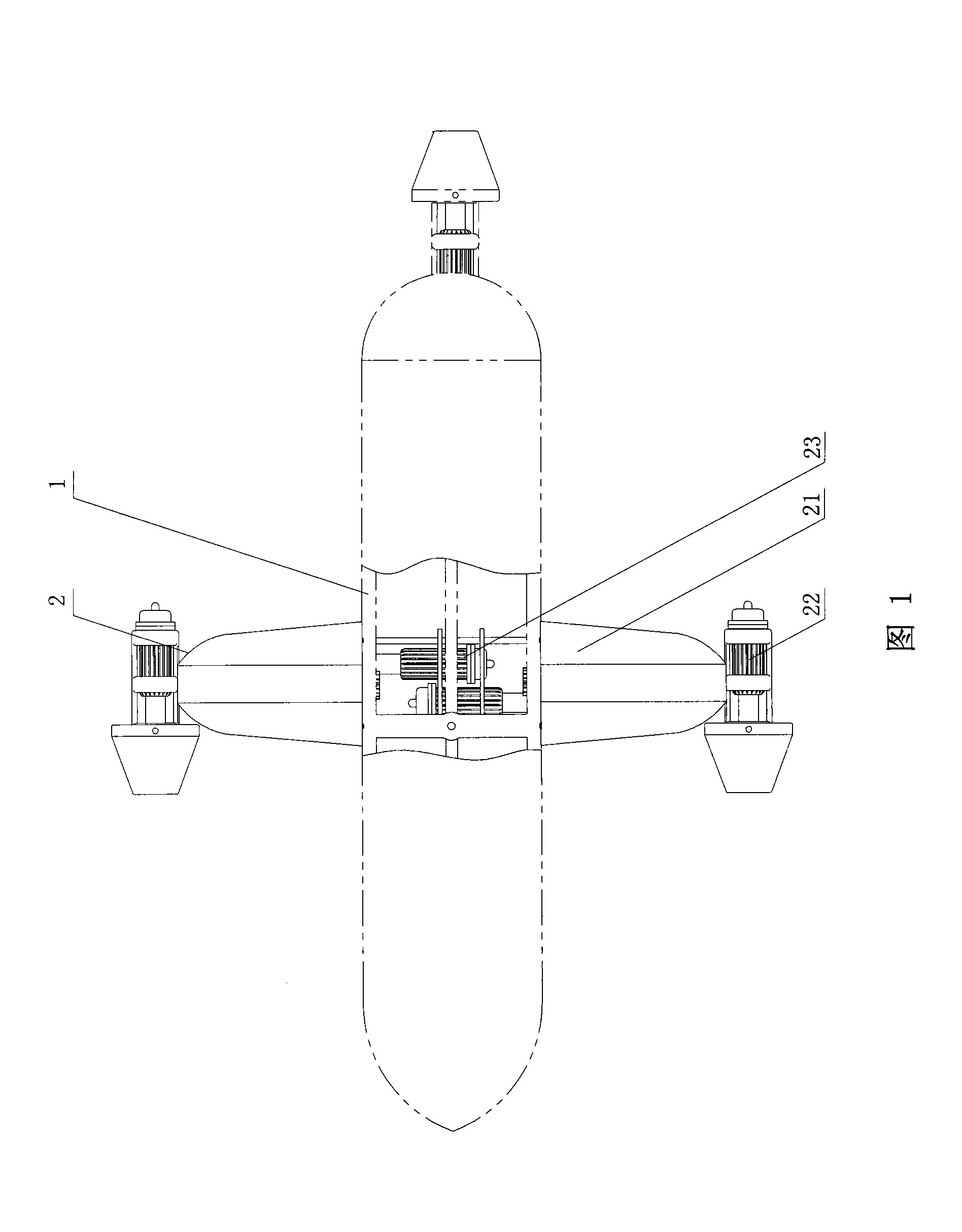 Tilt rotor vector propulsion device used in underwater propeller