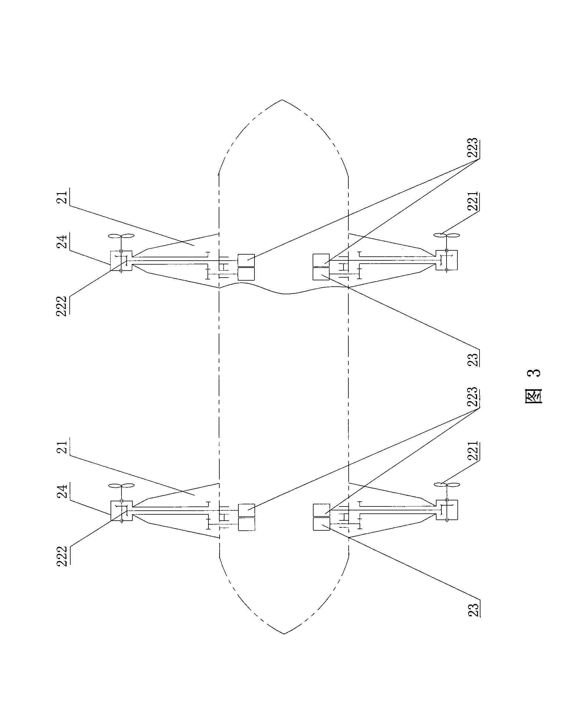 Tilt rotor vector propulsion device used in underwater propeller