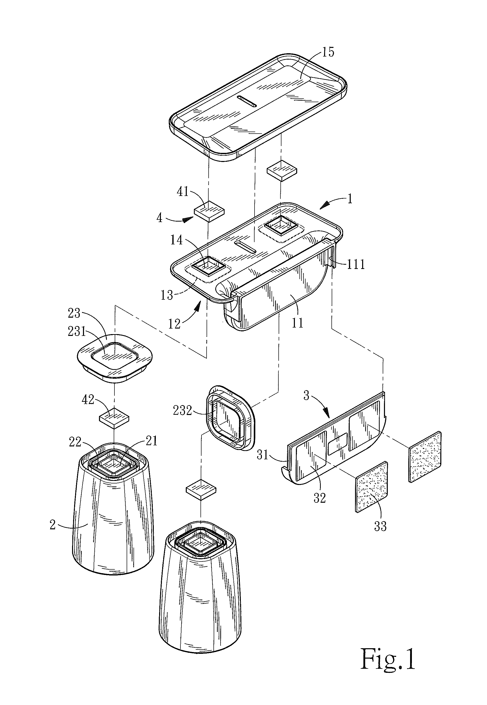 Multiple water containers and holder structure