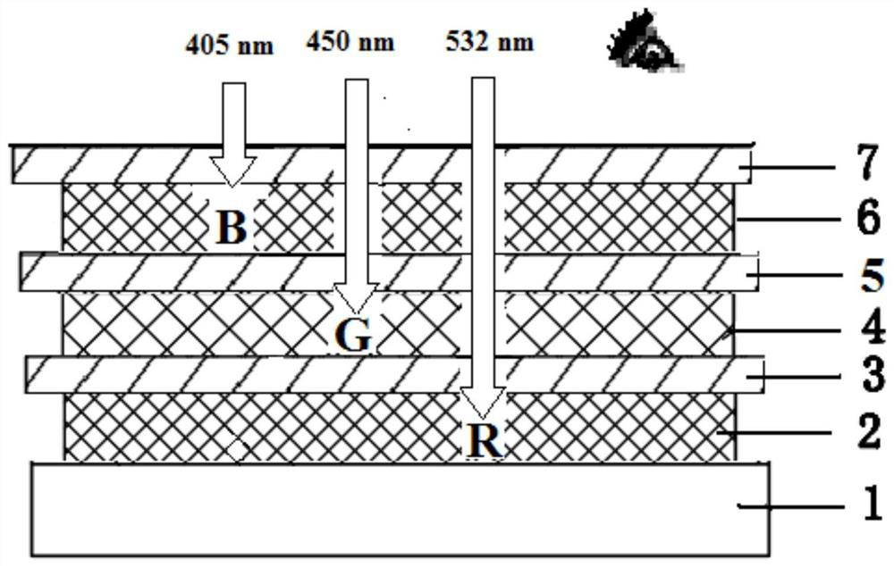 A cross-linked fluorescent display and its preparation method and application