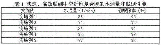 Fast and efficient boron removal hollow fiber composite membrane and preparation method thereof