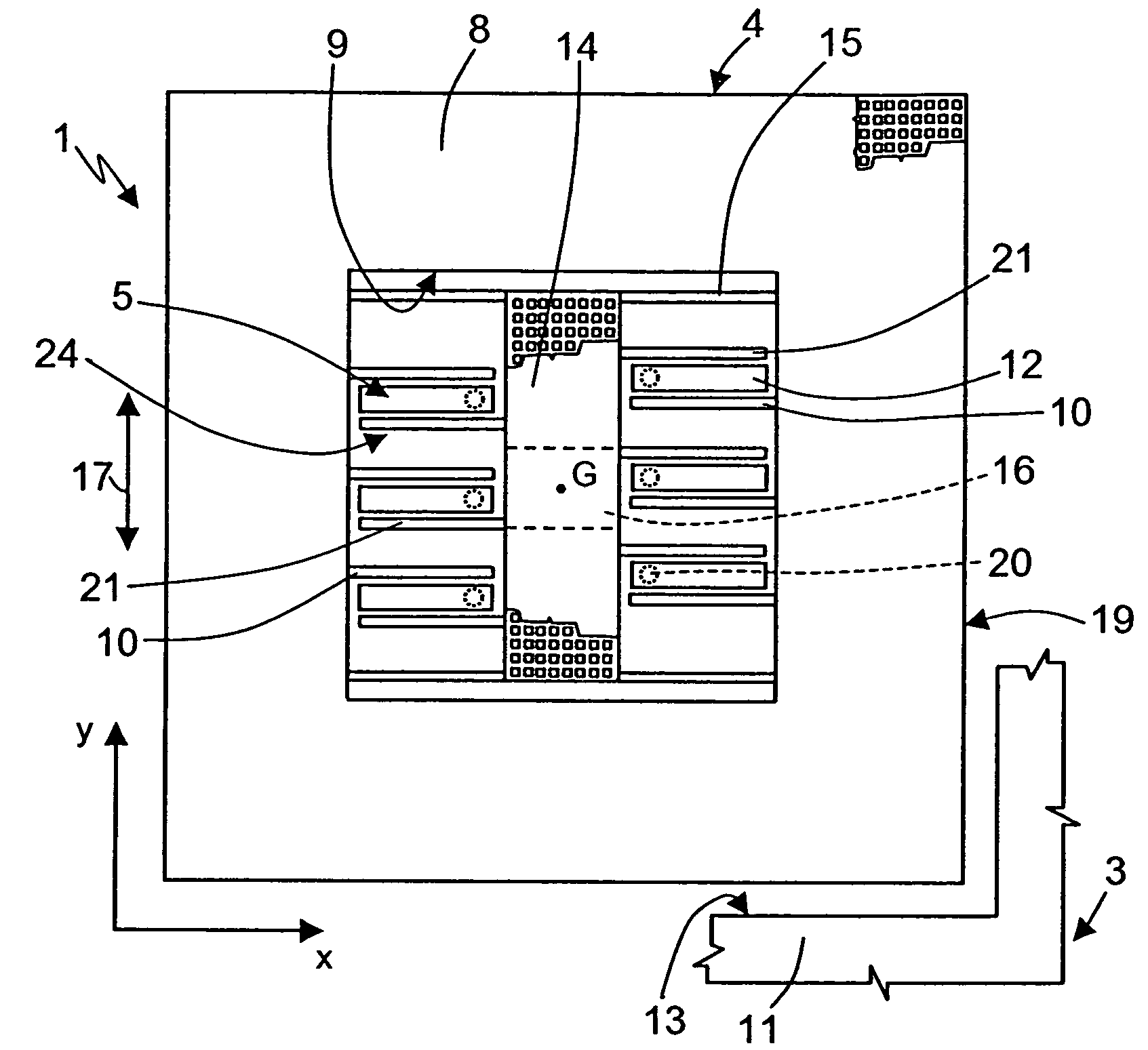 Micro-electromechanical structure with self-compensation of the thermal drifts caused by thermomechanical stress