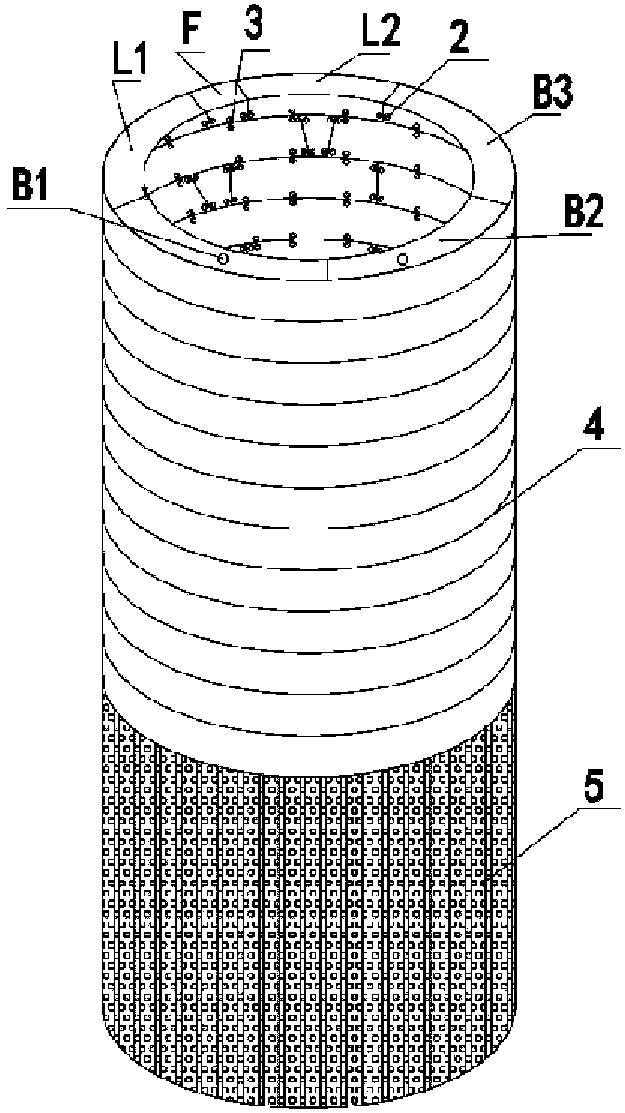 Deep and large open caisson prefabricated structure and mounting method thereof