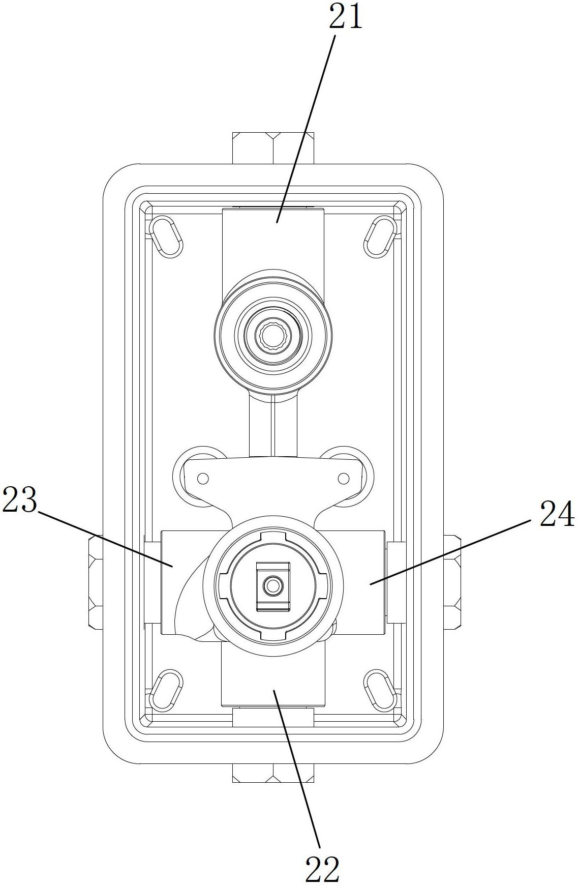 Concealed double-outlet shower faucet