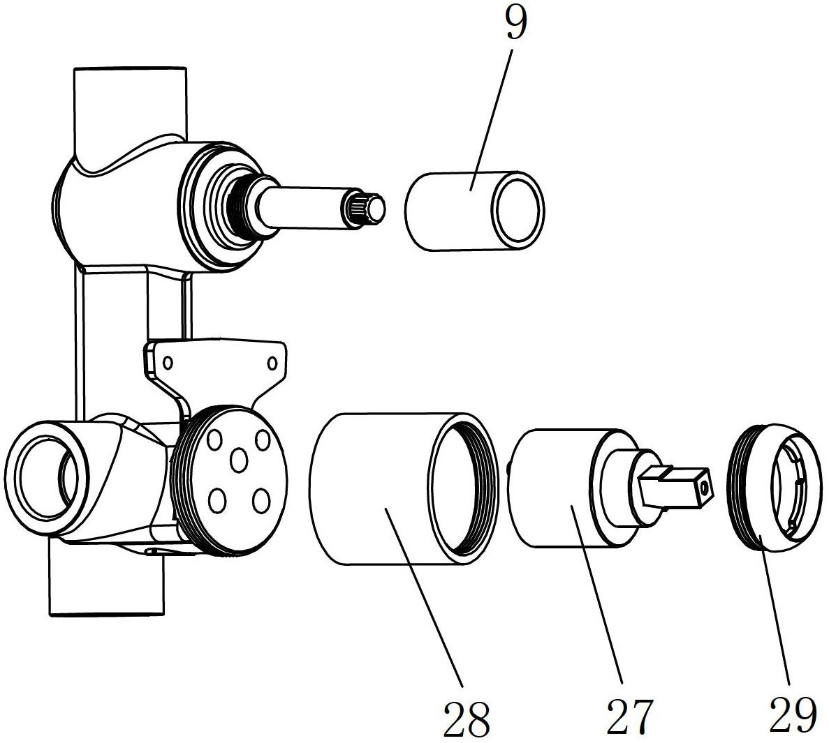 Concealed double-outlet shower faucet